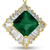 Collette Z Sterling Silver Cubic Zirconia and Green Cubic Zirconia Dangling Pendant Necklace