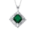 Collette Z Sterling Silver Cubic Zirconia and Green Cubic Zirconia Dangling Pendant Necklace