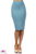 SurelyMine Teal Solid pencil skirt