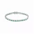 Collette Z Sterling Silver Green and White Cubic Zirconia Princess-cut Tennis Bracelet