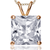 Collette Z Sterling Silver Blue Cubic Zirconia Rhodium Plating Clear Pendant