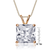 Collette Z Sterling Silver Blue Cubic Zirconia Rhodium Plating Clear Pendant