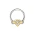 316L Stainless Steel Gold Plated Heart Snap-In Captive Bead Ring / Septum Ring