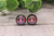 Highland Cow on Serape  Glass Stud Earrings