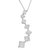 10 Karat White Gold 1 Carat Total Diamond Weight Diamond Snake Curved Pendant Necklace 