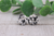 Black & White Rosette Stud Earrings