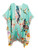 Aqua Hummingbird Music Note Floral Kimono