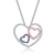 Collette Z Sterling Silver Blue and Pink Cubic Zirconia Pendant