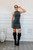 Mock Neck Ribbed Garment Burntout Mini Dress
