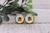 Bee Happy || 12mm Glass Stud Earrings 