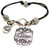 Oma Victorian Scroll Pewter Beaded Black Cord Bracelet