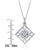 Collette Z Sterling Silver Cubic Zirconia Square Drop Necklace