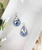 Baby Blue Genuine Leather Layered Dangle Earrings