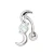 316L Stainless Steel Crescent and Full Moon Top Down Navel Ring