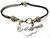 Country Music Guitar Pewter Beaded Black Cord Bracelet