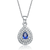Collette Z Sterling Silver Blue and White Cubic Zirconia Pear Shape Necklace