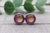 Horse Face on Purple | Glass Stud Earrings | Hypoallergenic
