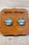 MOMMA on Blue Brushstrokes || Glass Stud Earrings || Hypoallergenic