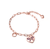 Collette Z Sterling Silver with Rose Gold Plated Heart Paper Clip Chains Bracelet