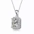 Collette Z Rhodium Plated Radiant Cubic Zirconia Square Pendant Necklace