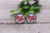 49ers Football Heart || 12mm Glass Stud Earrings 