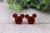 Red Glitter Mouse || 12mm Glass Stud Earrings