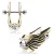 Gold-Plated Feathered Angel Wings with Gem Cartilage Earring