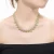 Collette Z Sterling Silver with Rhodium Plated Yellow Pear with Clear Round and Pear Cubic Zirconia Halo Tennis Necklace