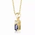 Collette Z Sterling Silver White Cubic Zirconia Gold Plating Clear and Black Cubic Zirconia Pendant