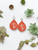 Druzy Agate and Coral Leather "Faith" Earrings 