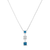 14K White Gold 7/8 cttw Treated Blue and White Princess Cut Diamond Pendant Necklace (H-I, SI2-I1)