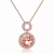 Collette Z Rose Gold Overlay Champagne Cubic Zirconia Double O Necklace