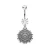 316L Stainless Steel Antique Polynesian Sun Dangle Navel Ring