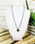 Paperclip Chain & Pave Heart Pendant Necklace 