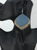 Platinum and Blue Genuine Leather Earrings 