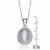 Collette Z Sterling Silver Frosty Cubic Zirconia Oval Necklace