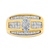 14K White and Yellow Gold 1 1/4 Cttw Pie and Baguette-Cut Diamond Marquise Shape Engagement Bypass Ring (H-I Color, VS1-VS2 Clarity)