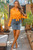 Golden Sunset Long Sleeves Front Tie Blouse