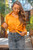 Golden Sunset Long Sleeves Front Tie Blouse