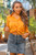 Golden Sunset Long Sleeves Front Tie Blouse