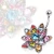 316L Surgical Steel Hinged Navel Ring with Multi Gem Lotus Flower