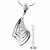 Collete Z Cubic Zirconia Sterling Silver Rhodium Plated Oval Shape Micro Setting Pendant