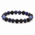 SODALITE AND MATTE ONYX STONE BEADED STRETCH BRACELET (10MM)
