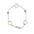 Collette Z Sterling Silver Cubic Zirconia Heart and Open Clover Bracelet