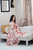 Michal Floral Long Bell Sleeves Maxi Dress in Beige