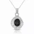 Collette Z Sterling Silver Black Cubic Zirconia and Rhodium Plating Clear Pendant