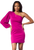 One shoulder mesh sleeved fitted dress