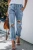Bright Plaid Patches Cotton Pocketed Denim Jeans