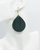 Olive Green Braided Fishtail Leather Earrings 