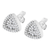 14 Karat White Gold 1/2  Carat Total Diamond Weight Trillion Shaped Diamond Stud Earrings 